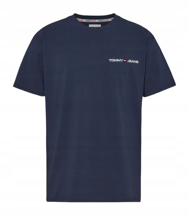 Tommy Jeans T-shirt męski granatowy Linear Chest DM0DM16878 Regular Fit