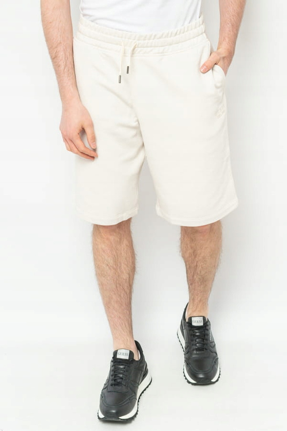 Guess Szorty sportowe Clovis Beżowe Loose Fit