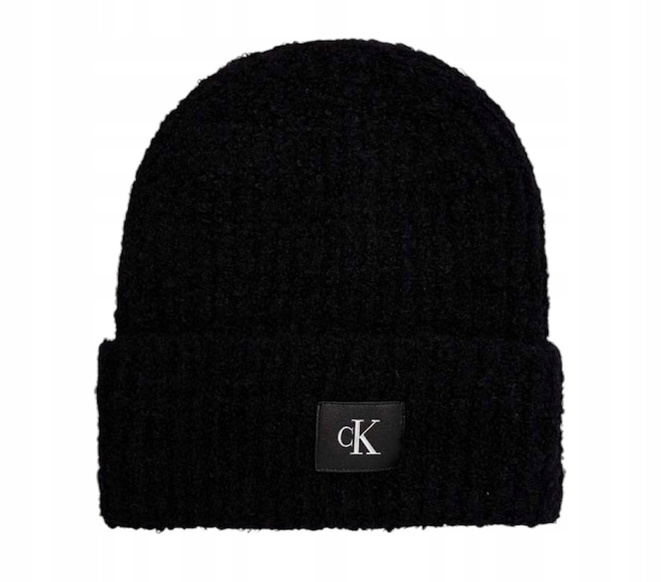 Calvin Klein Czapka zimowa damska beanie Hardware K60K612652 Czarny