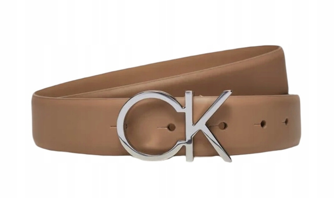 Calvin Klein Pasek Damski Re-Lock Ck Logo Belt K60K610157 Brązowy