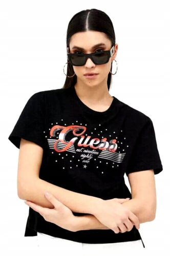 GUESS T-Shirt Logo W3GI33 KB3P0 Czarny Boxy Fit
