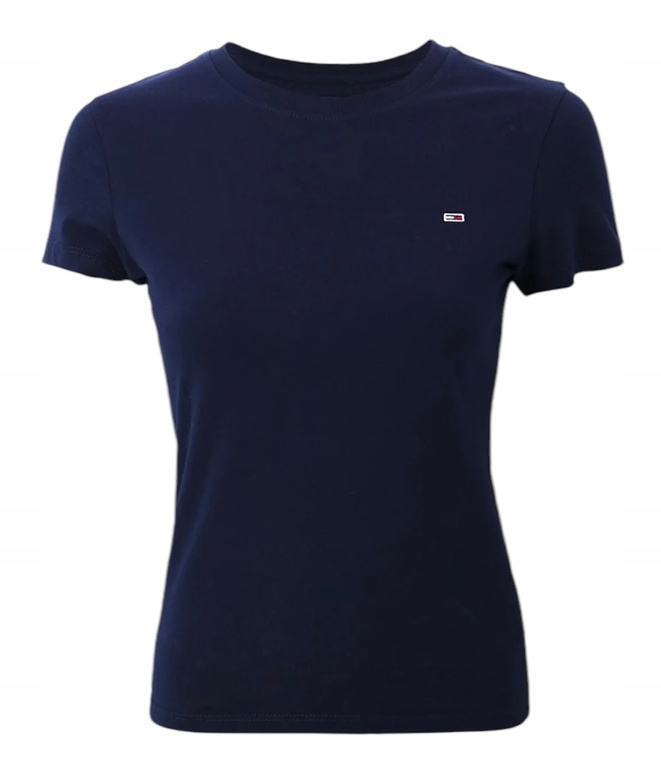 Tommy Hilfiger T-Shirt damski DW0DW20459 Granatowy Slim Fit