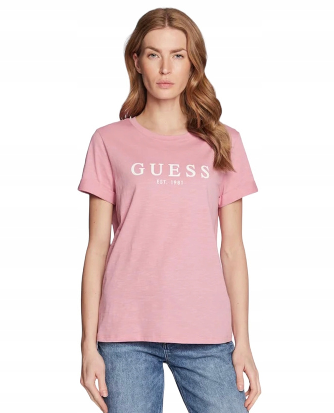 GUESS T-Shirt 1981 W2BI68 K8G01 Różowy Regular