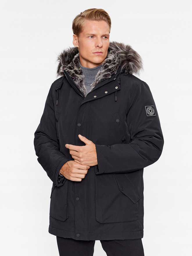 Guess Kurtka męska Parka M3BL25 WFP10 Czarny Regular Fit