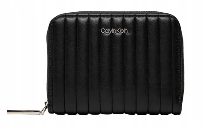 Calvin Klein Mały Portfel Damski Mini Line Quilt Md Zip K60K613064 Czarny