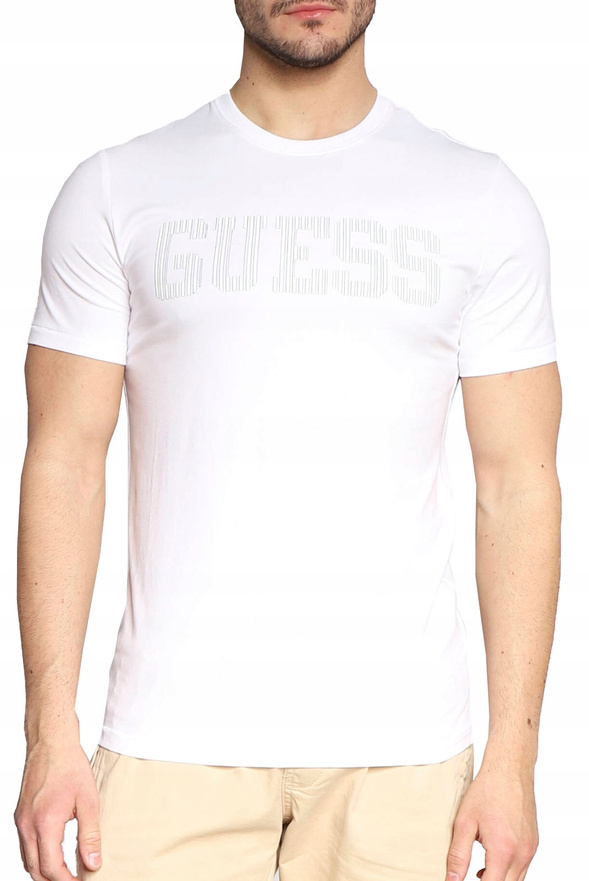 GUESS T-Shirt męski ERMAK M3RI05 J1314 biały