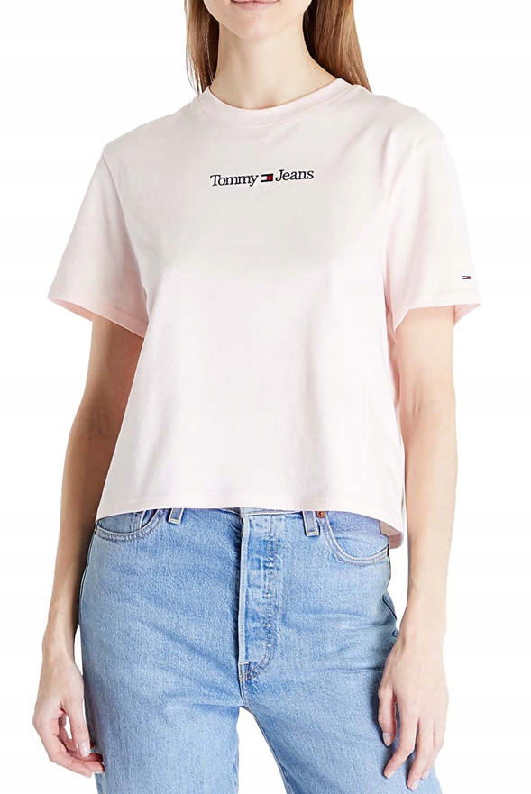 Tommy Jeans T-shirt damski różowy DW0DW15049