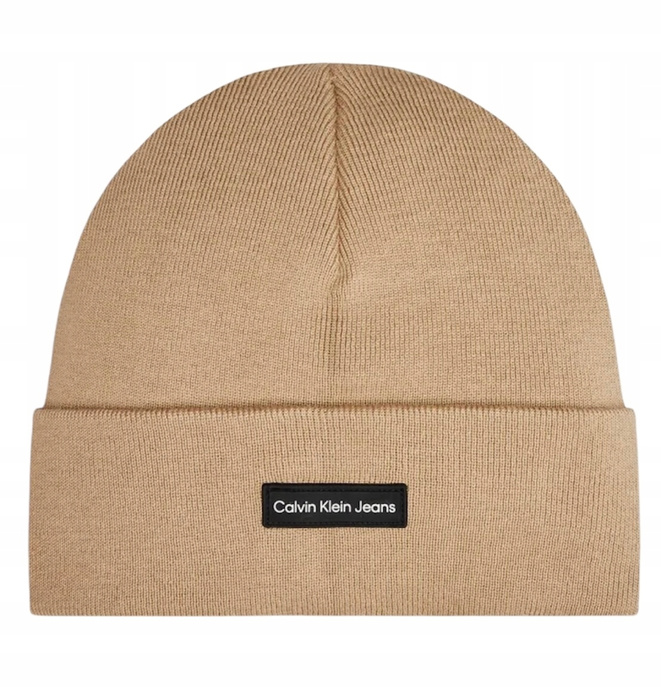 Calvin Klein Czapka zimowa Inst Patch Beanie K50K512142 Beżowy