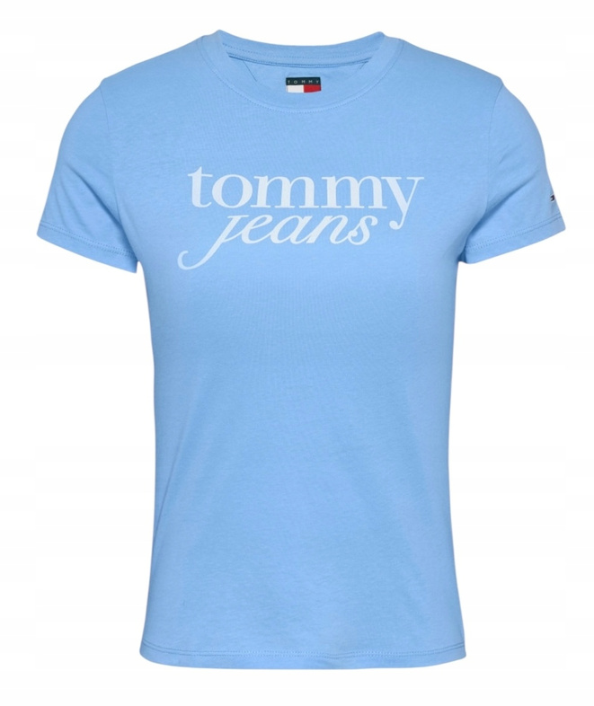 Tommy Hilfiger T-Shirt damski Essential DW0DW19447 Niebieski Slim Fit
