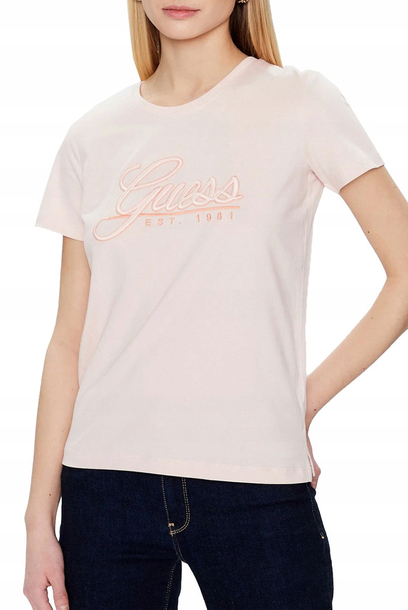 GUESS T-Shirt damski Script W3GI36 I3Z14 Pink