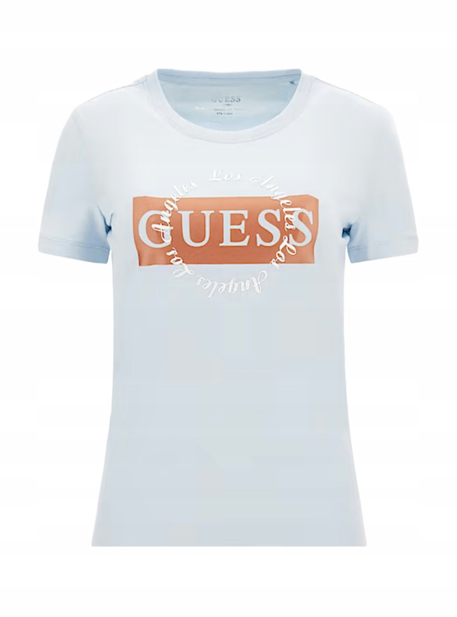 GUESS T-Shirt damski Logo W3GI38 J1314 Niebieski