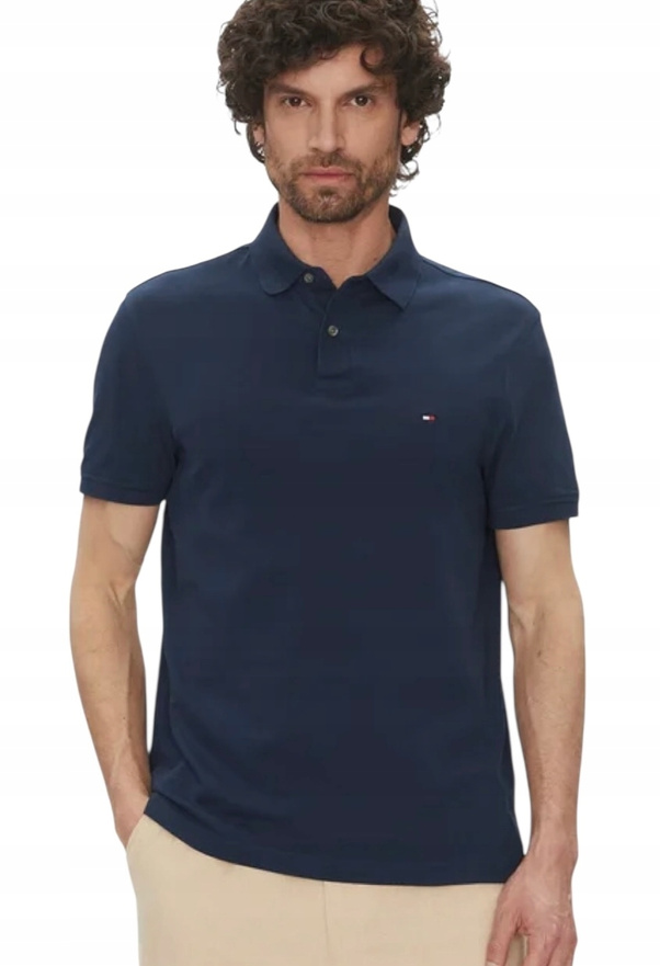 Tommy Hilfiger męska koszulka Polo 1985 MW0MW17770 Granatowy Regular Fit