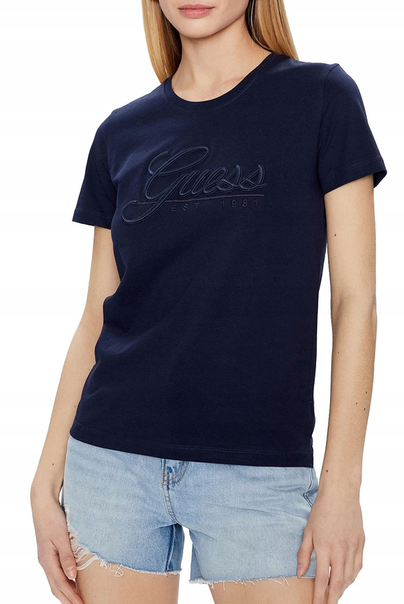 GUESS T-Shirt damski Script W3GI36 I3Z14 Granat