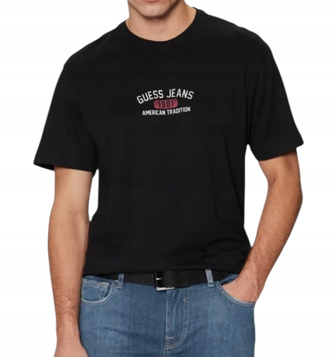 Guess T-Shirt męski M5RI77 K8FQ4 Czarny Regular Fit