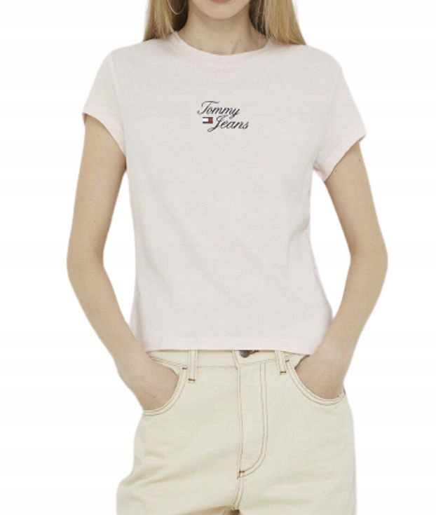 Tommy Jeans T-shirt damski beżowy DW0DW15441