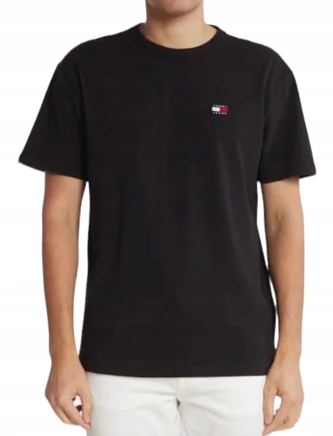 Tommy Jeans T-shirt męski czarny Classic Xs Badge DM0DM17870 Regular