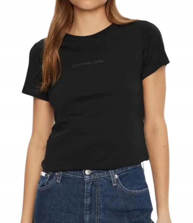 Calvin Klein T-Shirt damski Institutional Graphic J20J224990 Czarny