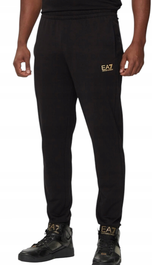 EA7 EMPORIO ARMANI męskie spodnie dresowe 8NPP66 PJVRZ 0208 Czarny