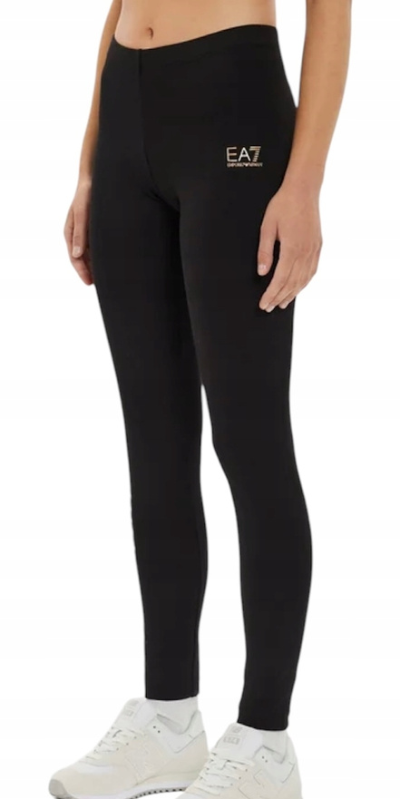 EA7 EMPORIO ARMANI Legginsy damskie 8NTP63 TJ01Z 0210 Czarny Slim Fit