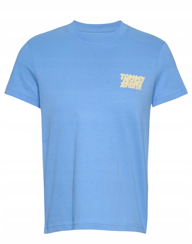 Tommy Hilfiger T-Shirt damski Bubble DW0DW21338 Niebieski Regular Fit