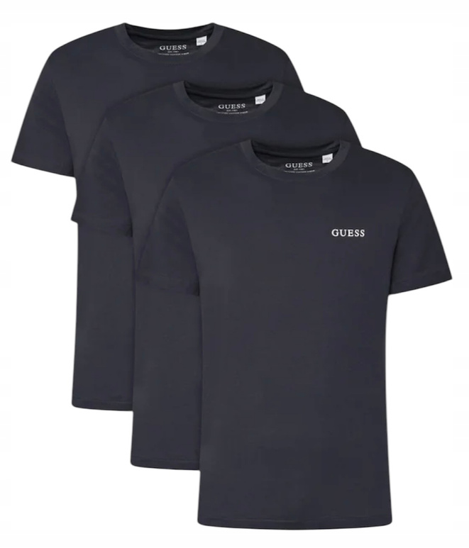 GUESS Komplet 3 t-shirtów męskich U4YG52 KCAM1 Granatowy Regular Fit