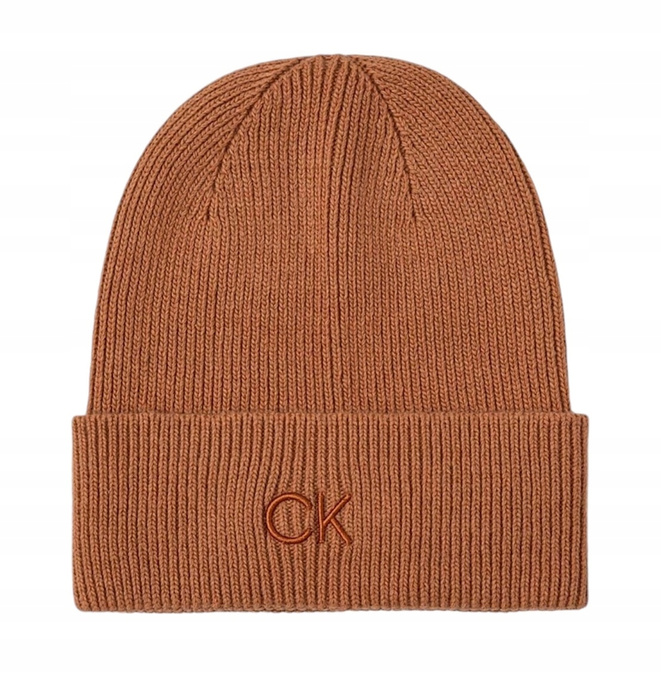 Calvin Klein Czapka damska zimowa Embroidery Fine K60K612590 Brązowy