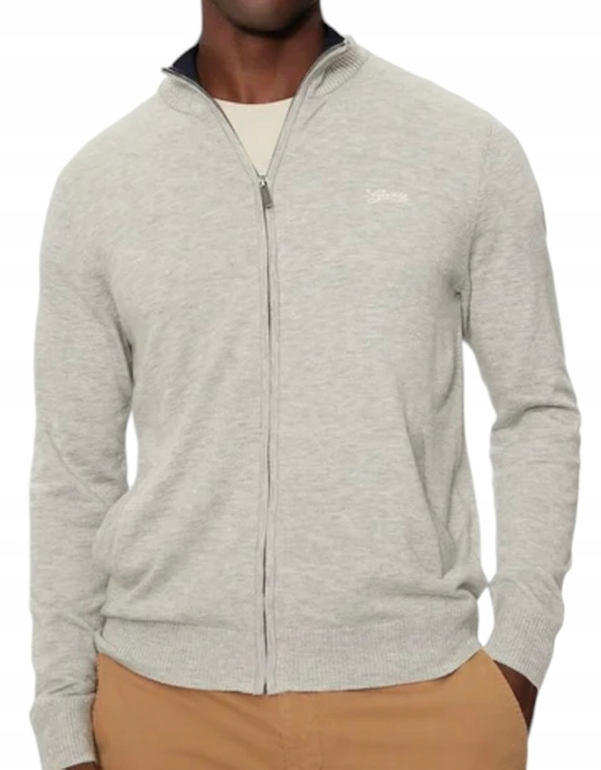 Guess Sweter męski kardigan z domieszką wełny M4YR03 Z3052 szary