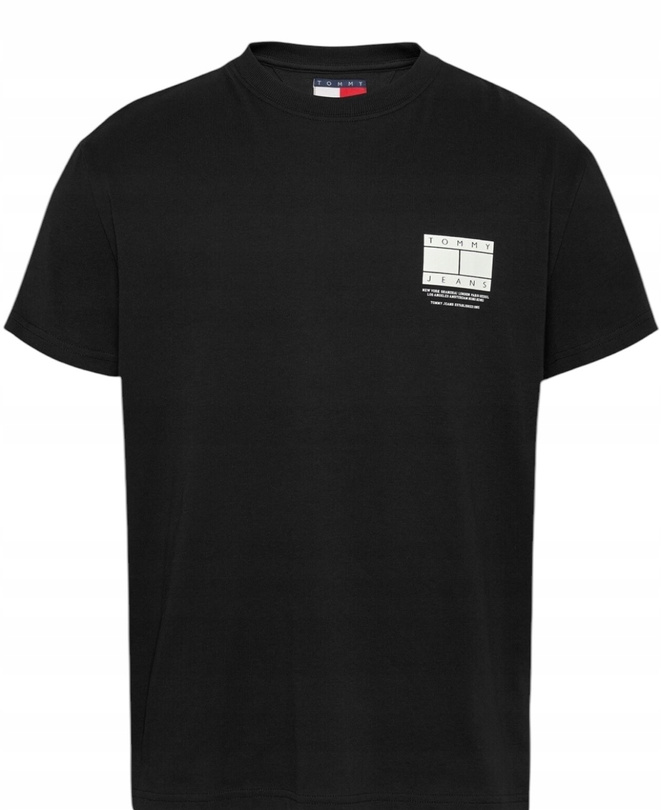 Tommy Hilfiger T-Shirt męski Graphic DM0DM20814 Czarny Regular Fit