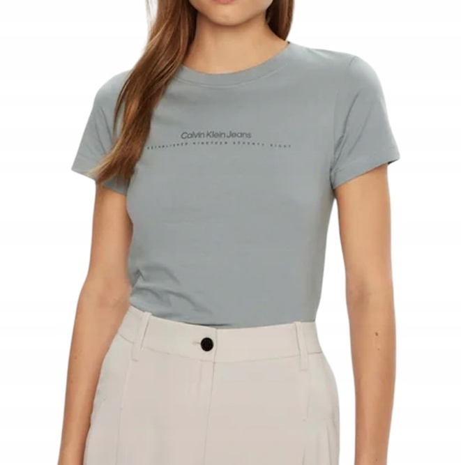 Calvin Klein T-Shirt damski Institutional Graphic J20J224990 Szary
