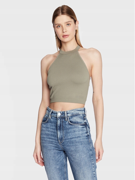 Guess Top damski Tori W3GZ02 Z2ZN0 Zielony Slim