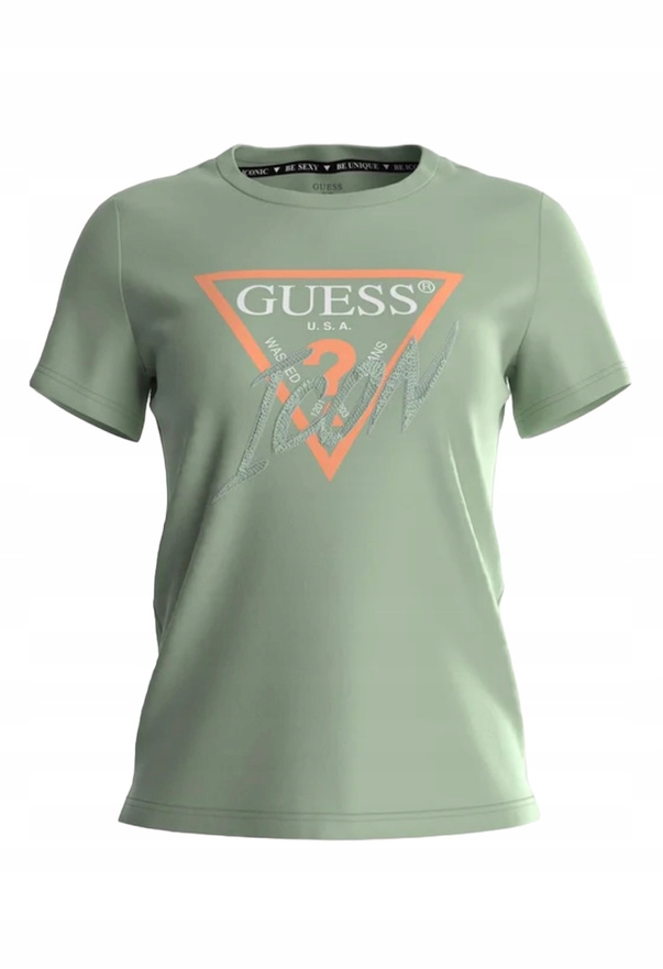 GUESS T-Shirt Icon W3GI46 I3Z14 Zielony Regular