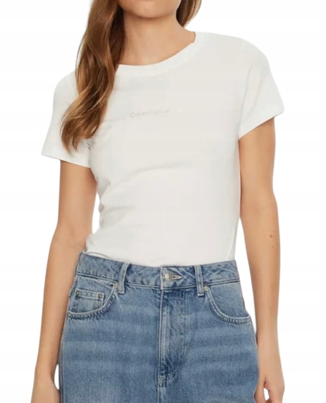 Calvin Klein T-Shirt damski Institutional Graphic J20J224990 Biały
