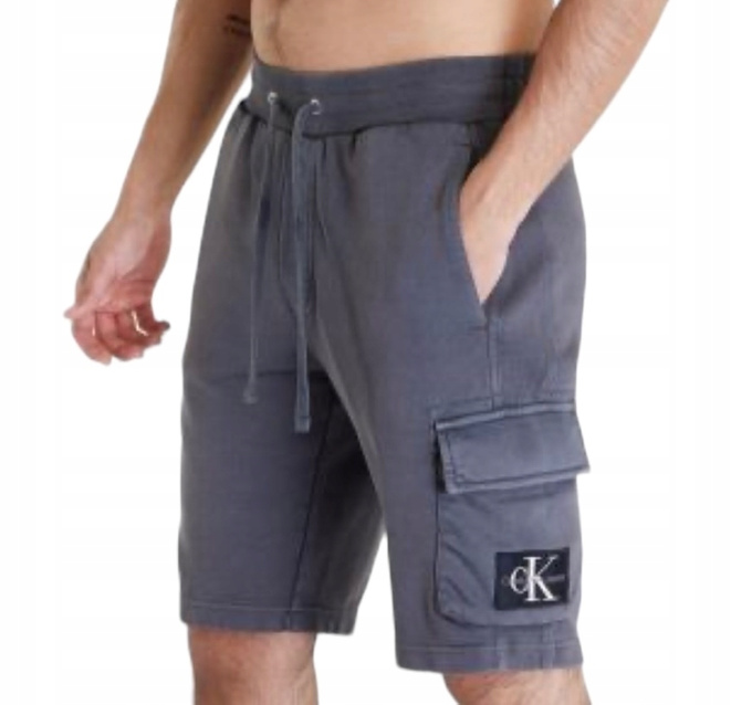Calvin Klein Jeans szorty męskie bawełniane szare J30J325137 PT2
