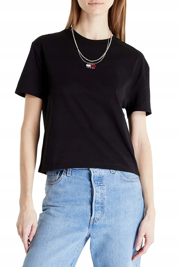 Tommy Jeans T-shirt damski czarny DW0DW15640
