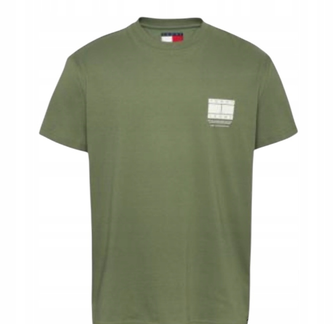 Tommy Hilfiger T-Shirt męski Graphic DM0DM20814 Khaki Regular Fit