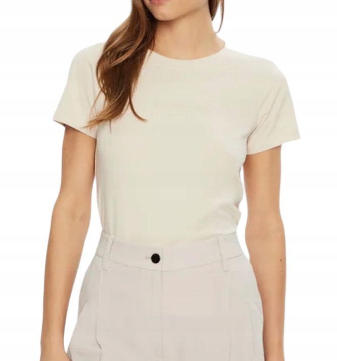 Calvin Klein T-Shirt damski Institutional Graphic J20J224990 Beżowy