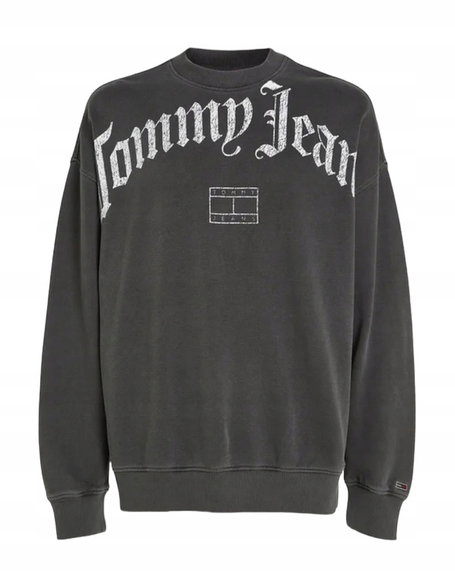 Tommy Hilfiger Bluza męska Grunge Arch DM0DM17792 Czarny Relaxed Fit