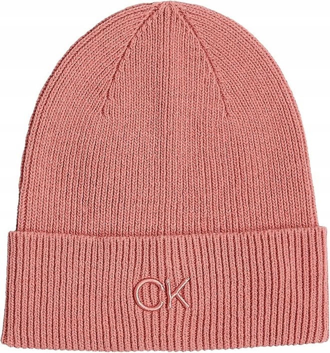 Calvin Klein Czapka damska zimowa Embroidery Fine K60K612590 Dusty różowy
