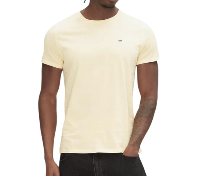 Tommy Hilfiger T-Shirt męski DM0DM04411 ZGA Żółty Slim Fit