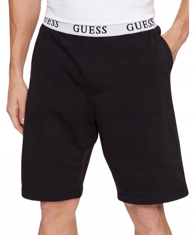 Guess Szorty męskie sportowe U4RD00 KBS91 Czarny Regular Fit