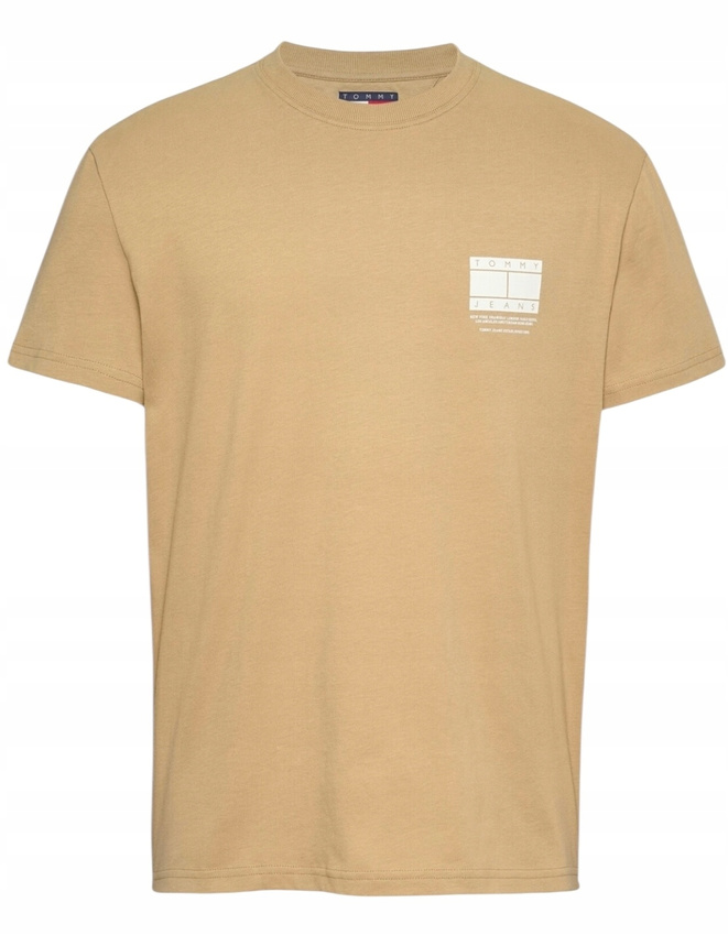 Tommy Hilfiger T-Shirt męski Graphic DM0DM20814 Beżowy Regular Fit