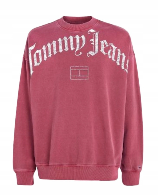 Tommy Hilfiger Bluza męska Grunge Arch DM0DM17792 bordowy Relaxed