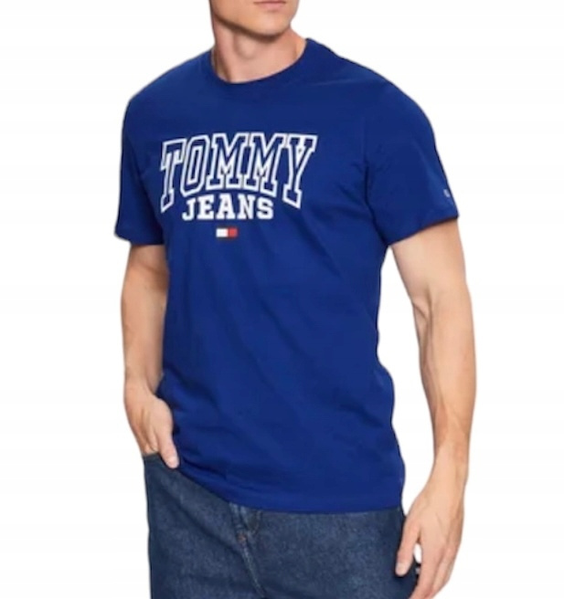 Tommy Jeans T-shirt męski DM0DM16831 niebieski Regular Fit
